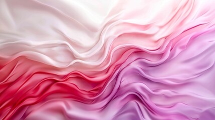 Obraz premium Abstract Background with Pink and Purple Waves of Fabric, Light Red and White Colors, Elegant Style, Soft Lighting, Close-Up View, Flowing Fabrics, Delicate Texture, High Resolution, No Text or Logo, 