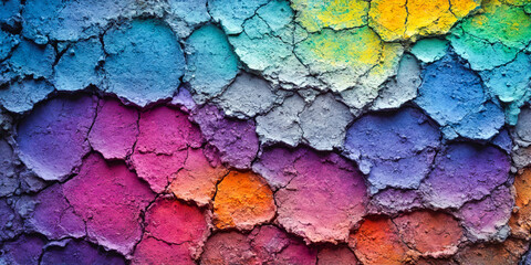 Abstract Colorful Cracked Earth Texture