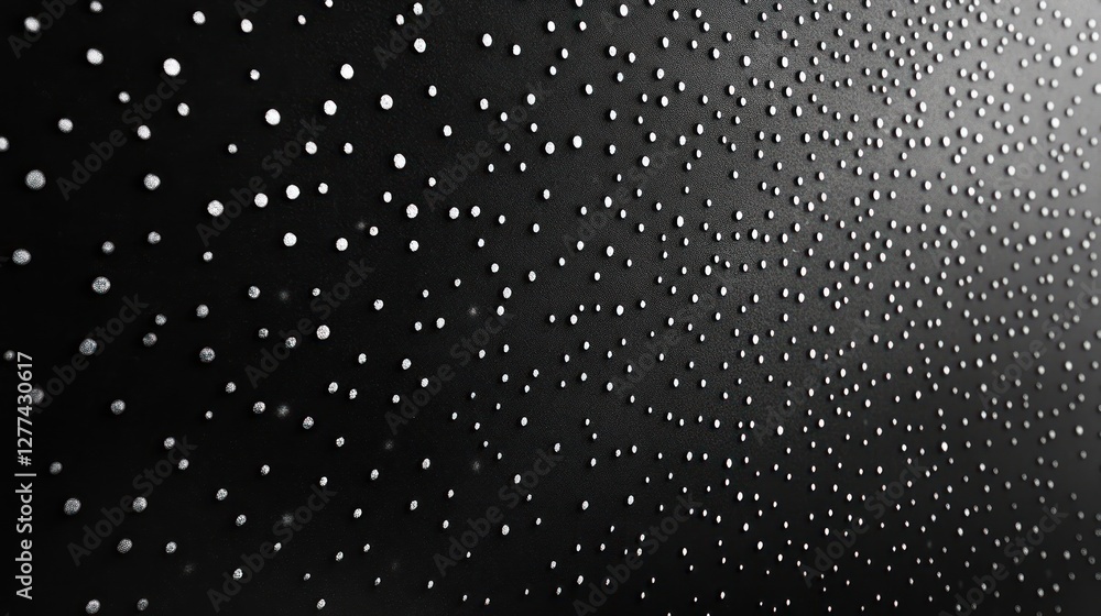 Aufkleber abstract black background with small white dots, textured surface, scattered pattern.