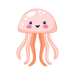 cute jelly fish vector for kids with white background