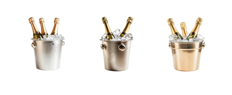 Ice Buckets with Sparkling Wine Bottles for Celebration Events