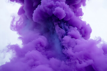 Fototapeta premium A swirling plume of vibrant purple smoke against a light background.