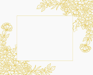 Hand Drawn Gold Dahlia Flower Border