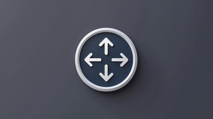 Fototapeta premium Directional Arrows in a Circular Frame: Modern Navigation Symbol for User Interfaces