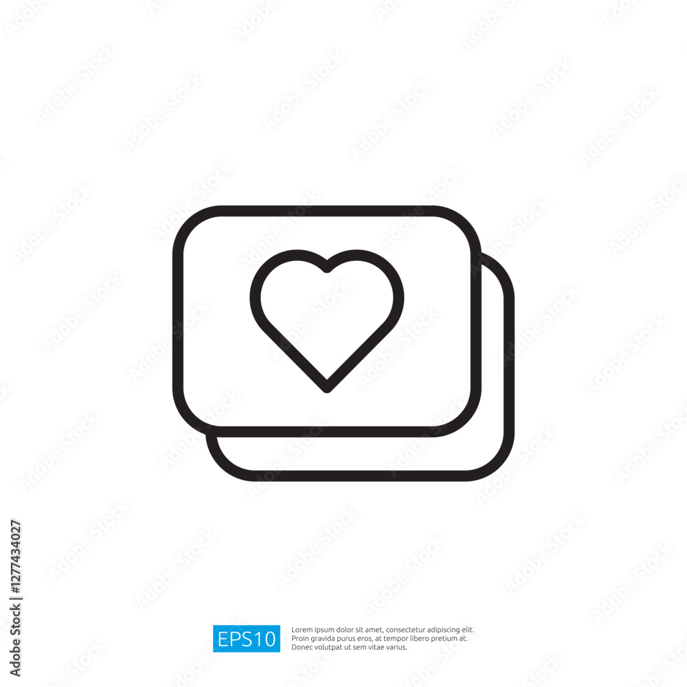 Aufkleber heart icon symbol representing love and emotion in minimalist graphic design with clean lines and si