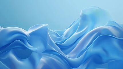 Fototapeta premium Abstract Blue Wavy Background: Elegant Digital Art in Soft Pastel Tones
