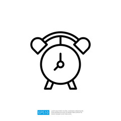 Simple Alarm Clock Icon Representing Time Management and Scheduling on a White Background