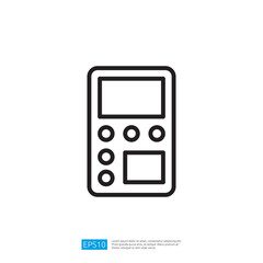 Minimalist Digital Device Icon with Simple User Interface Elements in Monochrome Style