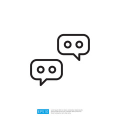 Icon of Two Speech Bubbles Representing Communication and Dialogue in Modern Digital Interaction
