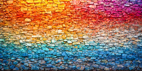 Obraz premium Colorful Pebble Wall with Wooden Floorม Colorful Wooden Wall with Pebbles and Wooden Plank Flooring for Rustic Decor Inspiration.