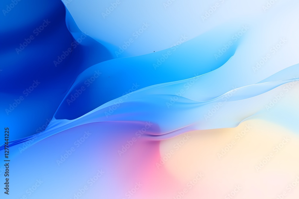 Poster abstract background with blue with and orange soft colour waves. abstract gradient background in sof