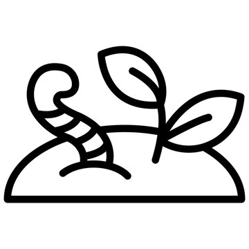 worm emerging from soil near plant clip art preview