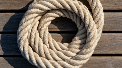 Twisted Rope on Wooden Deck