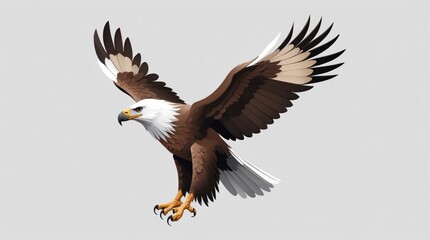 Fototapeta premium Majestic Eagle in Flight, Wings Spread Wide