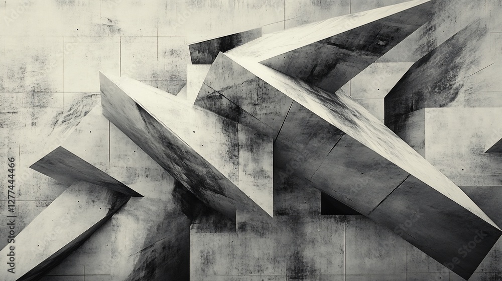 Poster monochrome concrete geometry: abstract architectural composition and texture