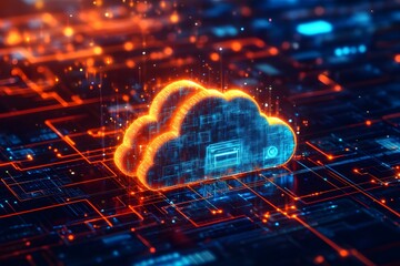 Obraz premium Digital Cloud Computing Data Storage