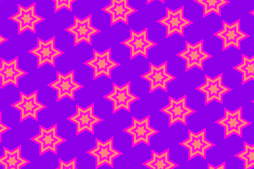 A graphic pattern of colorful hexagram shape in front of color backdrop