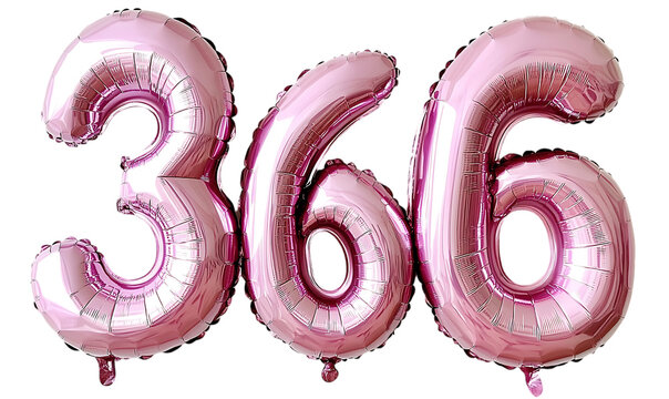 Pink foil balloons number 366