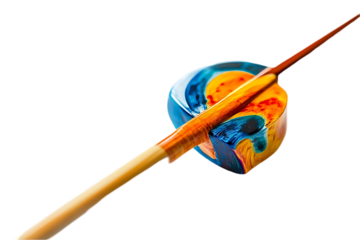 Artistic food carving, colorful, abstract design, close-up