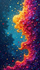 Vibrant Pointillism Painting Rainbow Colors