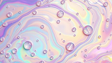 Vibrant rainbow colors created by swirling soap bubbles or oil drops, perfect for a colorful and abstract background, texture, liquid art