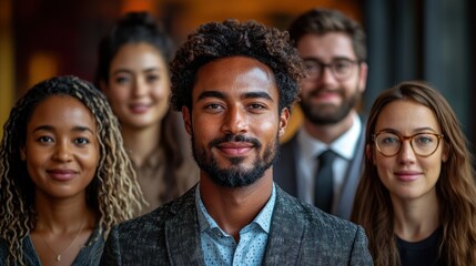 Fototapeta premium Diverse group of smiling business professionals.