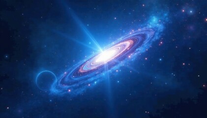 Obraz premium Cosmic blue starburst, radiating light and energy , cosmic, vibrant