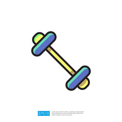 Colorful Icon of a Dumbbell for Fitness and Weightlifting Exercise Representing Strength Training and Health Focused Lifestyle