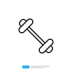Icon of a Simple Dumbbell Representing Strength Training and Fitness Activities in a Minimalist Design