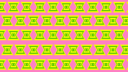 A graphic pattern of colorful vase shaped in front of color backdrop