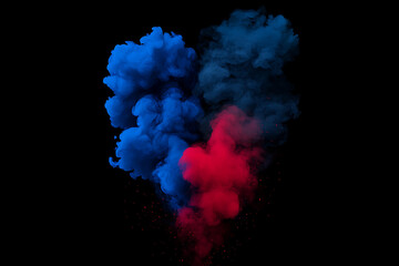 A heart shape formed by colorful smoke, symbolizing love or emotion.