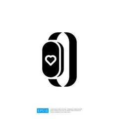 Minimalist Icon with Heart Symbol Representing Love and Emotion in Modern Graphic Design with Monochrome Presentation