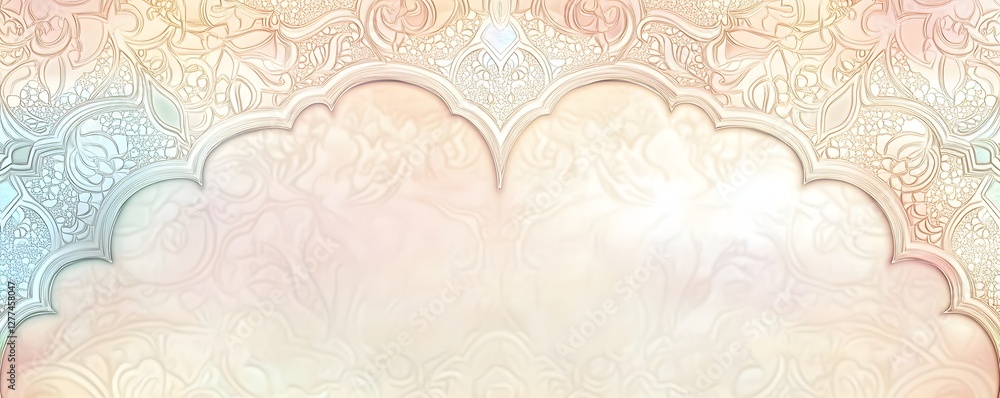 Aufkleber intricate floral patterns frame a softly colored arched gateway