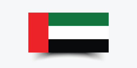 Flag of United Arab Emirates. United Arab Emirates flag official size and color standards vector illustration