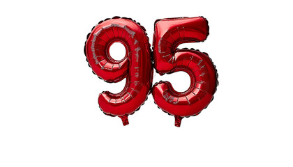 Red foil balloons number 95