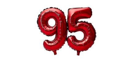 Red foil balloons number 95