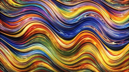 Obraz premium Abstract Colorful Wave Composition Vibrant Swirls and Hues, Digital Painting,Abstract Art Abstract art, digital painting