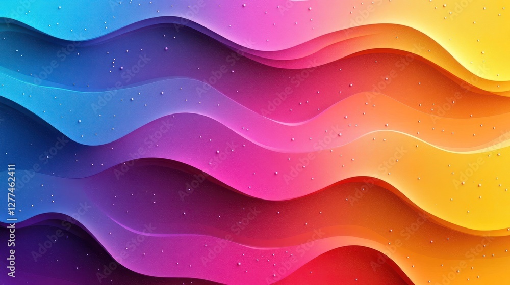 Aufkleber Abstract colorful wavy background with gradient texture and small particles.
