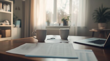 Housing costs analyzed by a couple in a home office. Featuring budgeting and financial planning