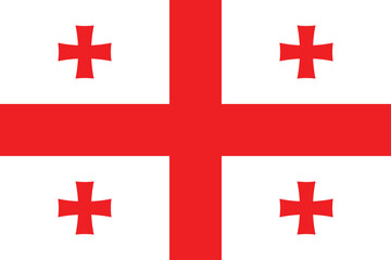 Flag of Georgia. Georgia flag official size and color standards vector illustration