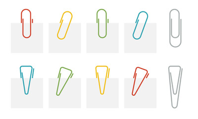 カラフルクリップセット／文房具／ベクターイラスト