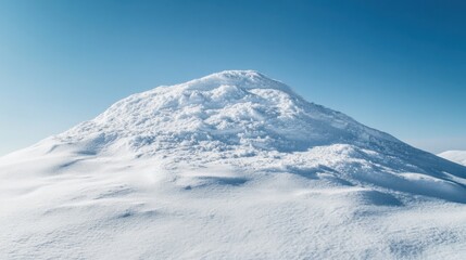 Video generation of a snowy mountain peak with clear blue skies. Featuring majesty and adventure