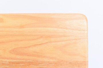 brown wooden tray isolated on white background