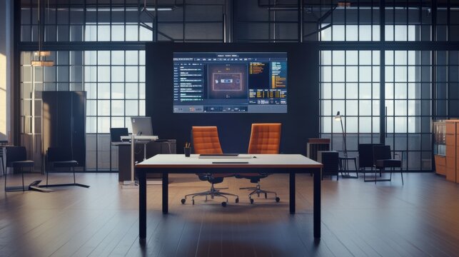 Video generation of a sports analysis studio setup. Featuring precision and excitement