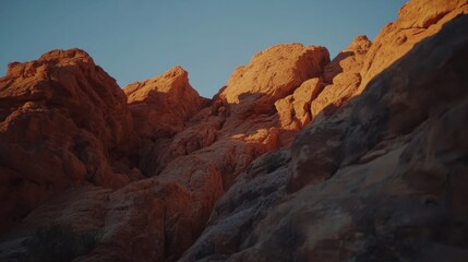 Fototapeta premium Video generation of a stunning canyon at sunset with layers of red rock. Featuring vastness and natural beauty