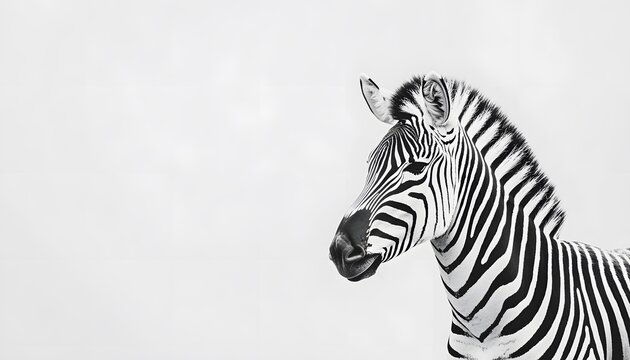 Striking zebra portrait showcasing intricate black and white stripe patterns - Powered by Adobe