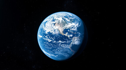 Majestic view of Earth as blue marble against cosmic backdrop