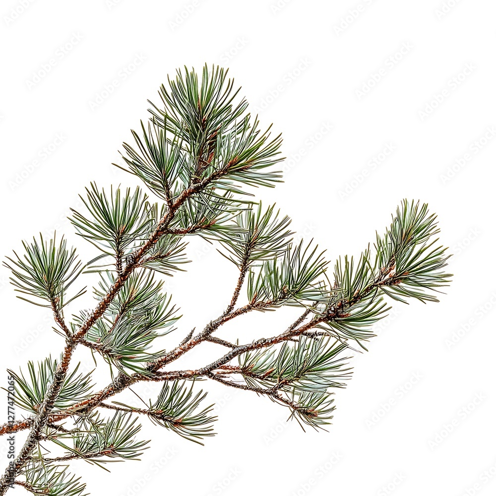 Poster a pine tree isolated on white background with clipping path