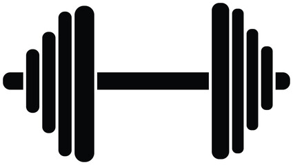 Fototapeta premium Dumbbell Icon with Transparent Background – Simple dumbbell icon, symbolizing weight training, strength building, and gym equipment with transparent background.