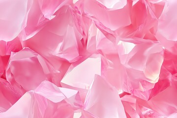 Naklejka premium Seamless Rose Quartz abstract image of pink crystal-like structures with a glossy surface.